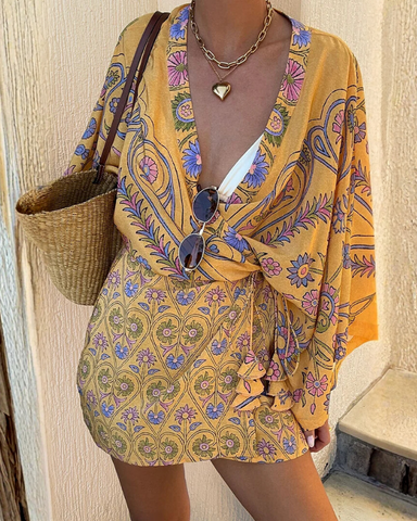 Vacation Printed Mini Dress