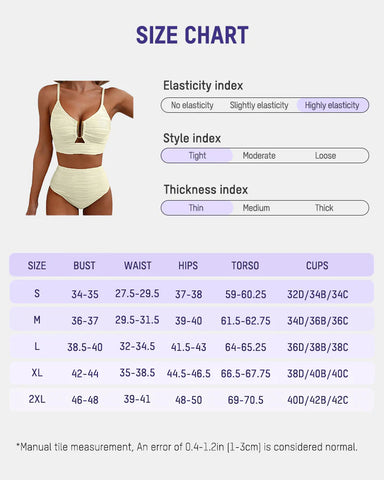 2 Piece Bikini Set U-Wire Cutout Swimsuit