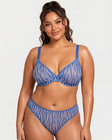 Zebra Wild Unlined Underwire Mesh Bra