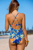 Retro Floral Plunging Slim & Sculpt One-Piece Swimsuit
