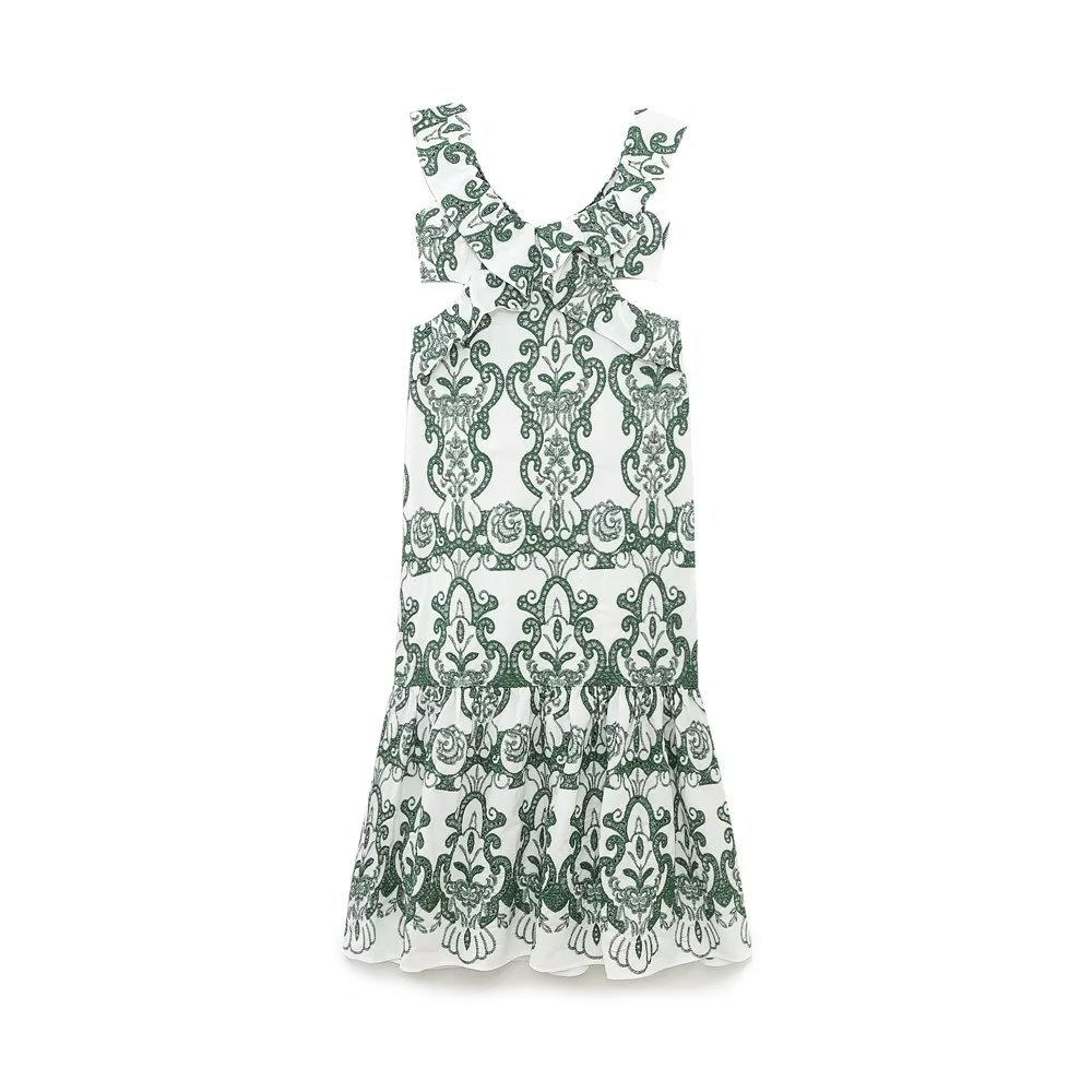 Ruffle Printed Dress