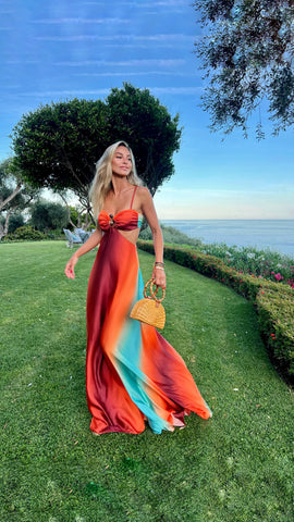 Sling Ombre Print Dress