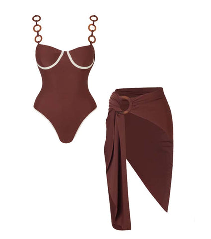 Ring Decoration Brown One Piece purple	