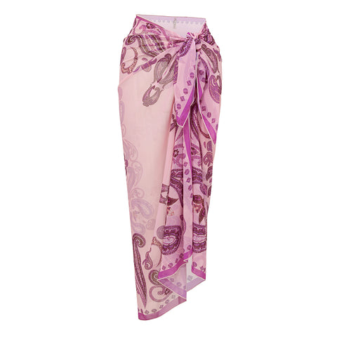 Halter Neck Purple Paisley Print Swimsuit Set(s)