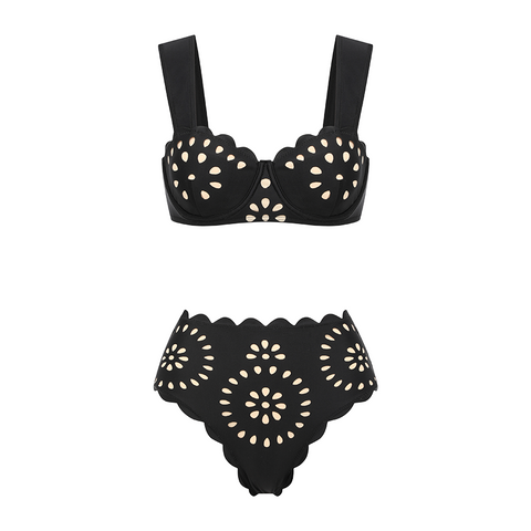 Underwire Black CutoutSwimsuit Set(s)