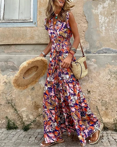 Ruffle Jungle Printed Dress