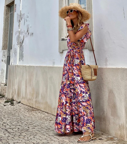 Ruffle Jungle Printed Dress