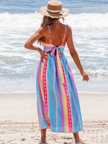 Twist-Front Back-Tie Midi Dress