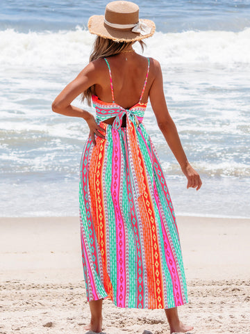 Twist-Front Back-Tie Midi Dress