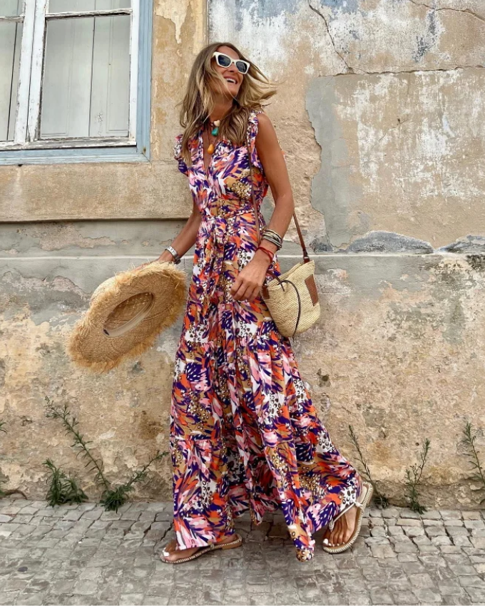Ruffle Jungle Printed Dress