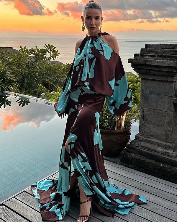 Off Shoulder Slit Dress