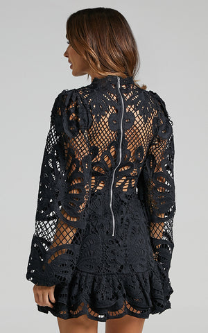 Lantern Long Sleeve Lace Dress