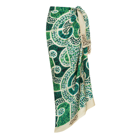 Garden Printed One Piece Swimsuit and sarong