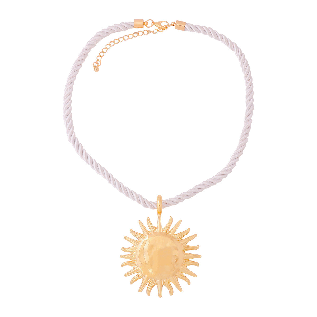 Simple Braided Rope Sunflower Necklace