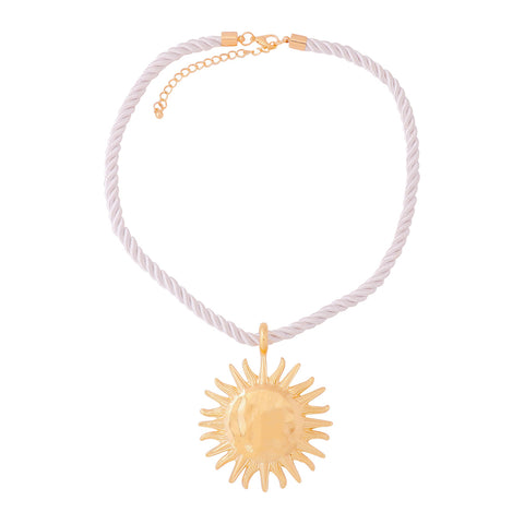 Simple Braided Rope Sunflower Necklace
