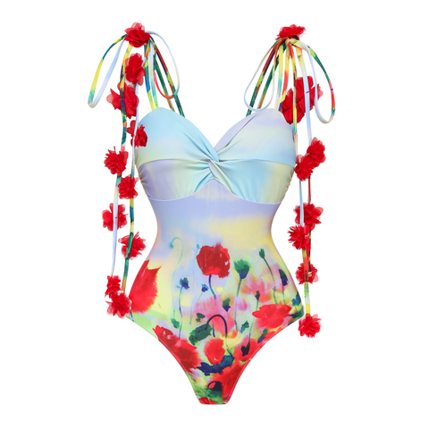 Tie-shoulder Phantom Garden One Piece purple	