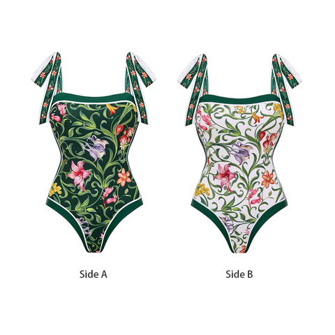 Reversible Floral Printed Swimsuit Set(s)
