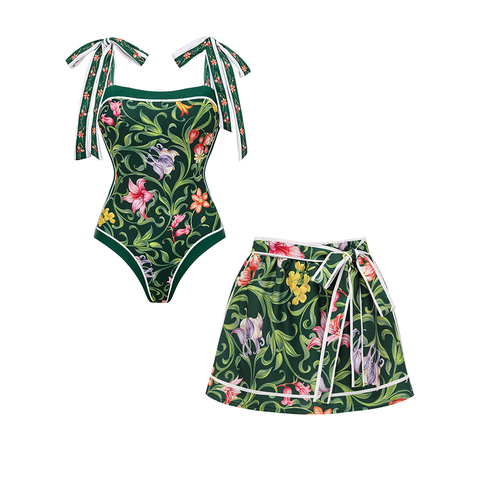 Reversible Floral Printed Swimsuit Set(s)