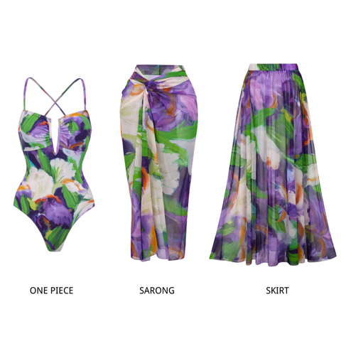 Oil Painting Of Calla Lilies Print Swimsuit Set(s)