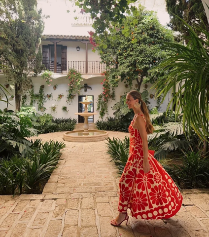 Sling Backless Printed Dress