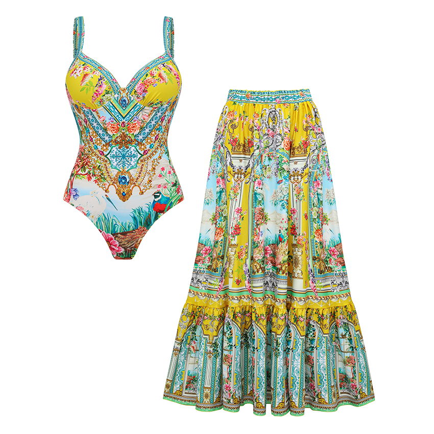 Underwire Bougainville Print Swimsuit Set(s)	