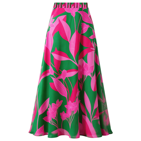Pink & Green Colorblock Print V-Neck Swimsuit Set(s)