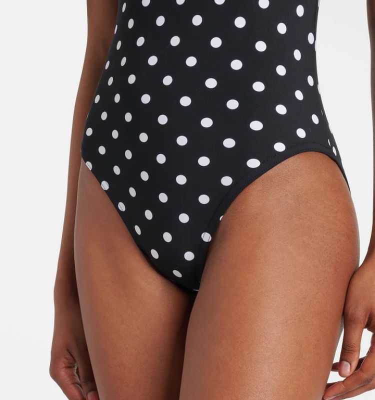 Polka-Dot One Piece Swimsuit and Skirt	