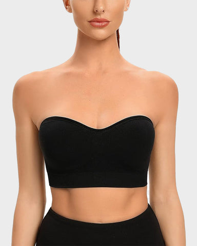 Wireless Strapless Bandeau Bra with Anti‑Slip Silicone Support