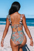 Sweet Florals Ruffled Lace-Up Tummy Control One-Piece