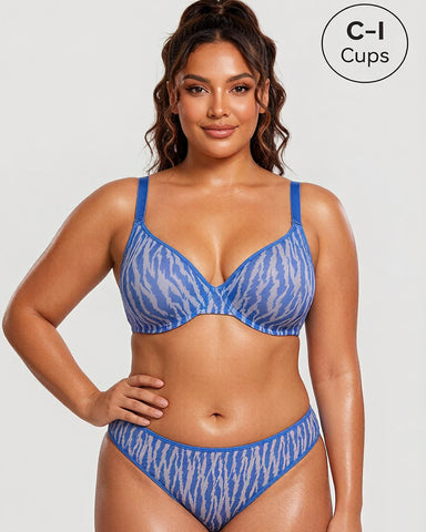 Zebra Wild Unlined Underwire Mesh Bra