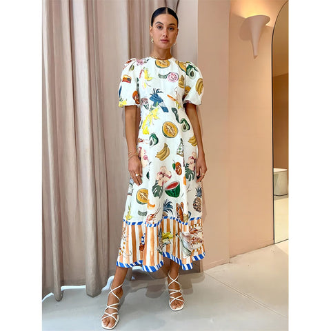 Fruits Printed Dress