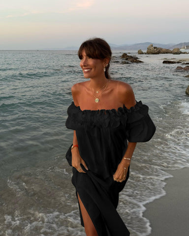 Off Shoulder Puff Sleeve Dress