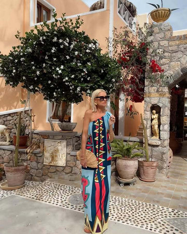 One Shoulder Maxi Dress