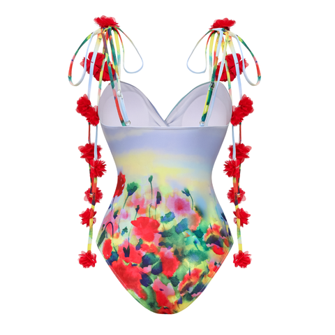 Tie-shoulder Phantom Garden One Piece purple	