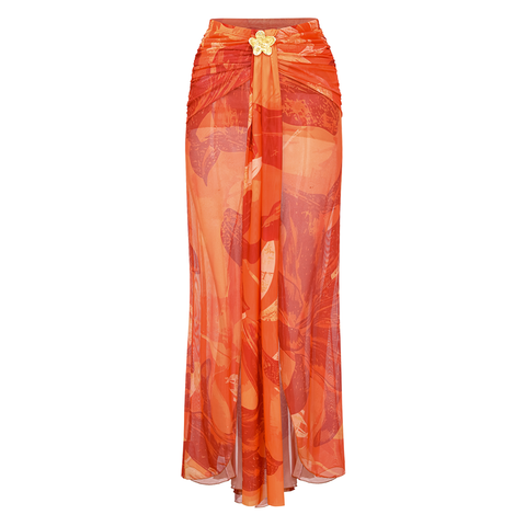 Orange Lily Print One Piece purple (Multiple ways to wear)	