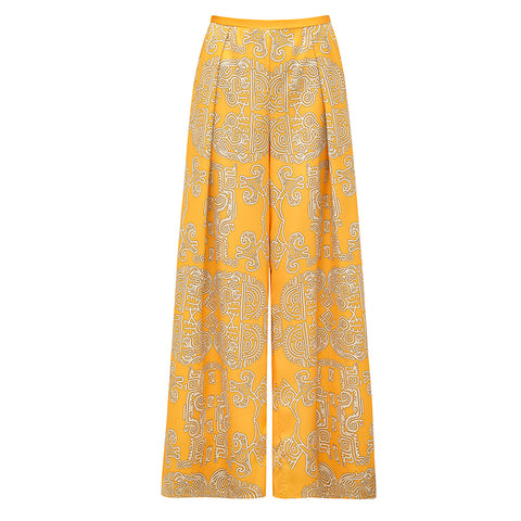 V Neck Yellow Tribal Style Print Swimsuit Set(s)