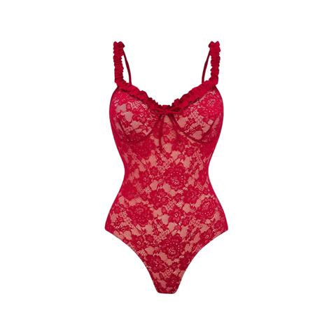 Red Lace Patchwork Swimsuit Set(s)