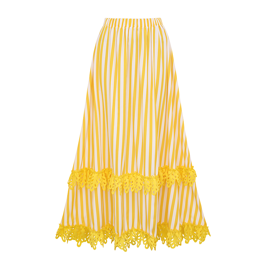 V-neck Yellow Stripes Swimsuit Set(s)