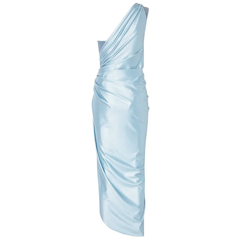 Pearl Shoulder Strap Cutout Shiny Texture One Piece Swimsuit