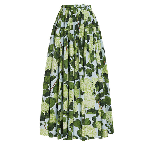 Off Shoulder Hydrangea Print Ruffle One Piece Swimsuit and Skirt