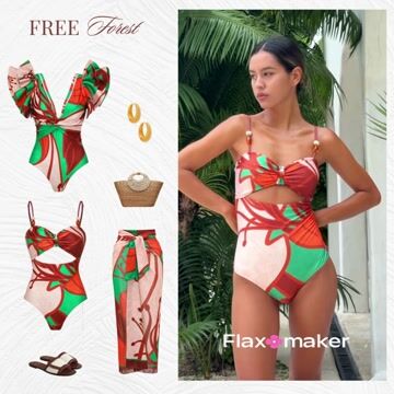Sling Cut Out Artificial Stone One Piece purple Flaxmaker	