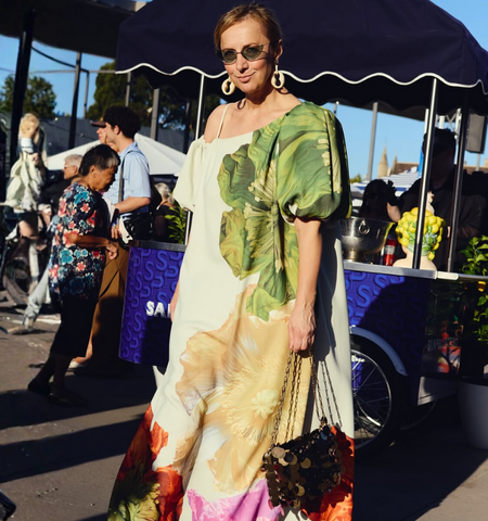 Floral Printed Open Shoulder Maxi Dress