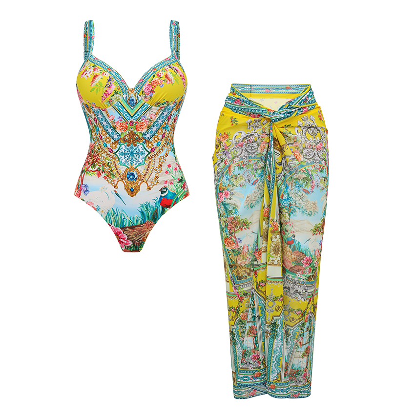 Underwire Bougainville Print Swimsuit Set(s)	
