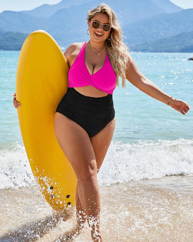 Ruched Cut Out Tummy Control One-Piece Swimsuit