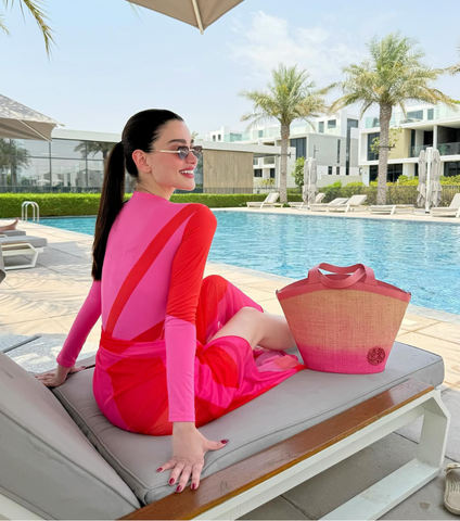 Color Block Long Sleeve Zip Front One Piece Swimsuit and sarong