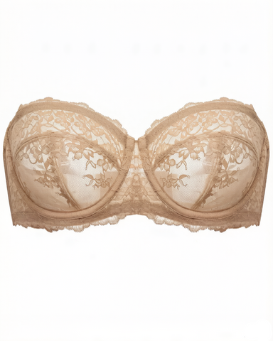 Lace Strapless See-Through Plus Size Convertible Underwire Bra