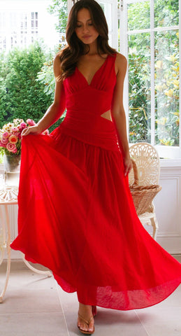 V Neck Cutouti Dress