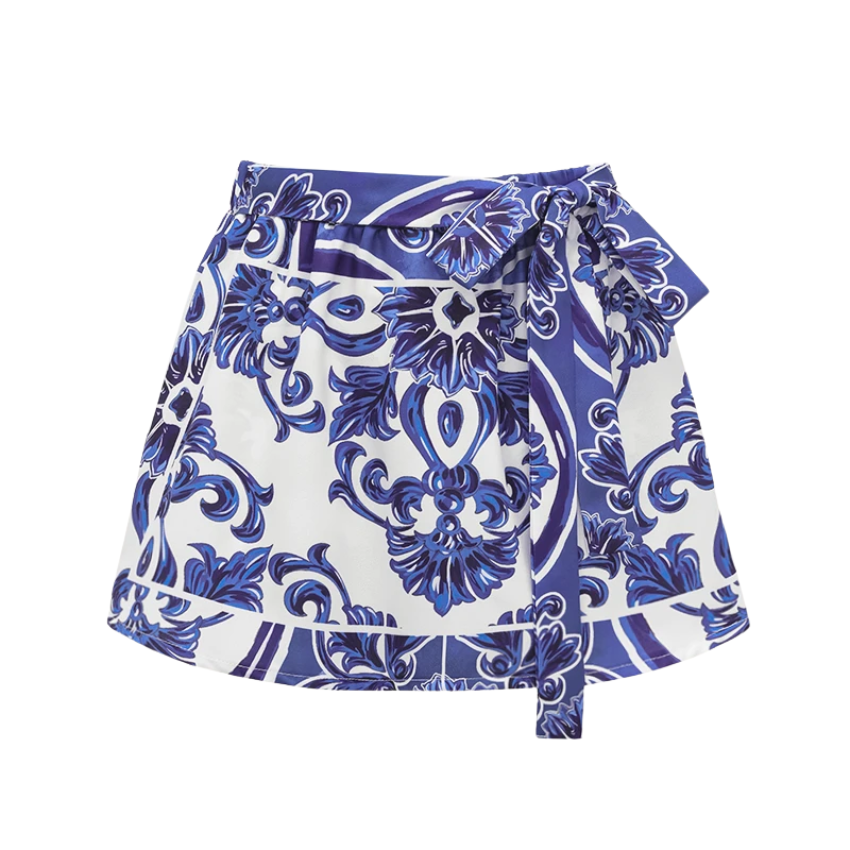 Surfing Wetsuit Classic Majolica Series Pattern Print One Piece Swimsuit and Pants or Shorts	
