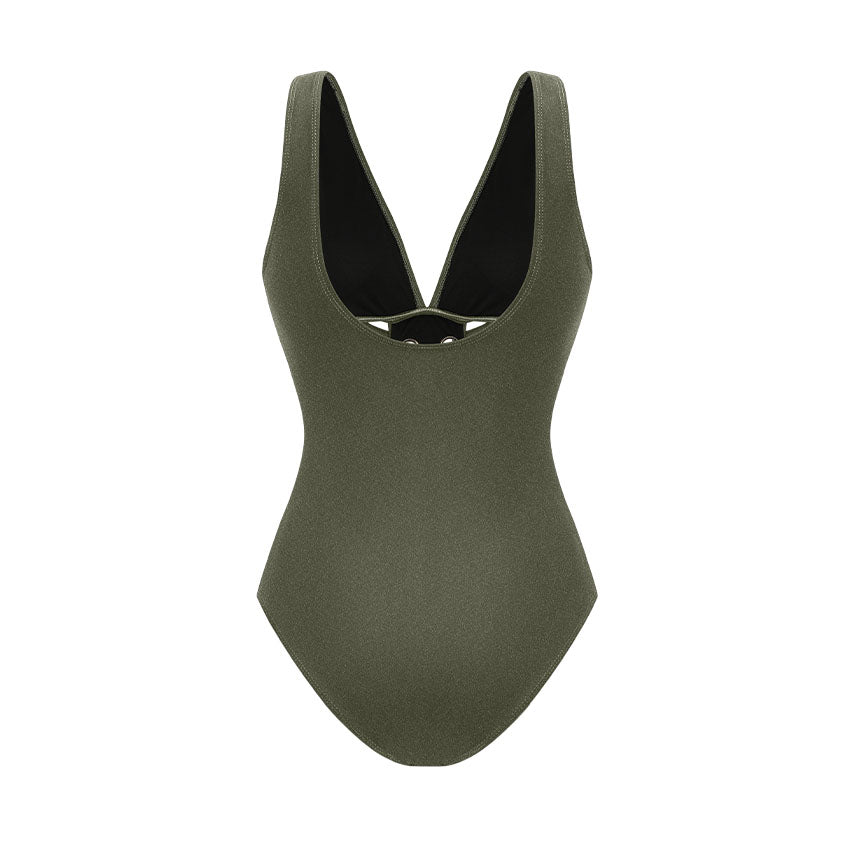 Cutout V Neck Flash Swimsuit Set(s)	