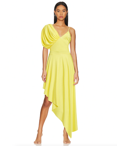 Asymmetrical Sling Solid Color One Piece Swimsuit and Skirt